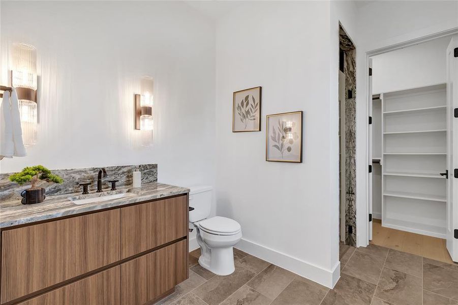 Full bath with vanity and toilet Full bath with vanity and toilet