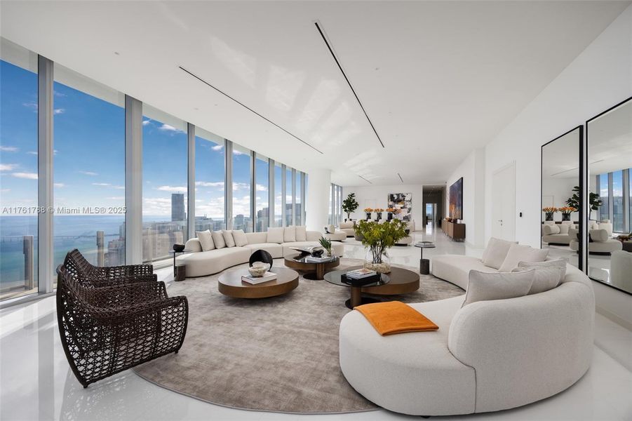 Furnished interior view inside a new home in Aston Martin Residences, Miami (Image 13).