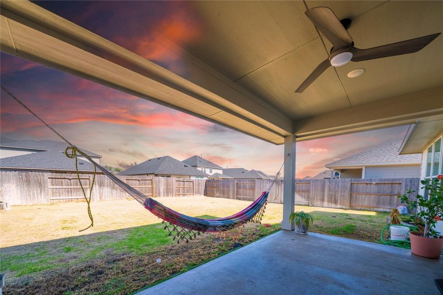 Exterior details and patio area of a home in Mason Woods, Cypress (Image 3). Exterior details and patio area of a home in Mason Woods, Cypress (Image 3).