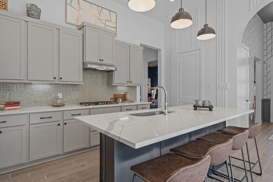 Representative furnished interior of a home built from the Bonneville by Chesmar Homes in Grange, Katy (Image 7).