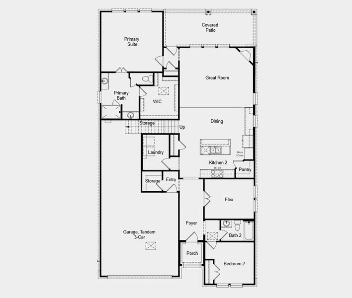 2D floor plan layout for the Carmine by Taylor Morrison in The Ranch at Uptown Celina 55s, Celina, TX (Image 4). 2D floor plan layout for the Carmine by Taylor Morrison in The Ranch at Uptown Celina 55s, Celina, TX (Image 4).