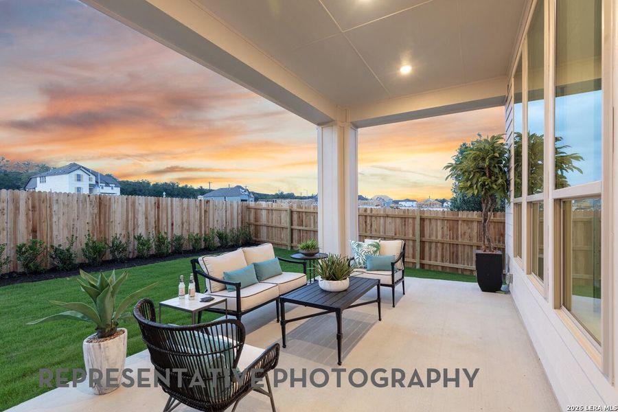 Exterior details and patio area of a home in The Ranches at Creekside, Boerne (Image 21).