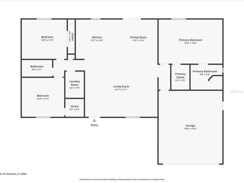 2D floor plan layout of this home in , Port Charlotte, FL (Image 3). 2D floor plan layout of this home in , Port Charlotte, FL (Image 3).