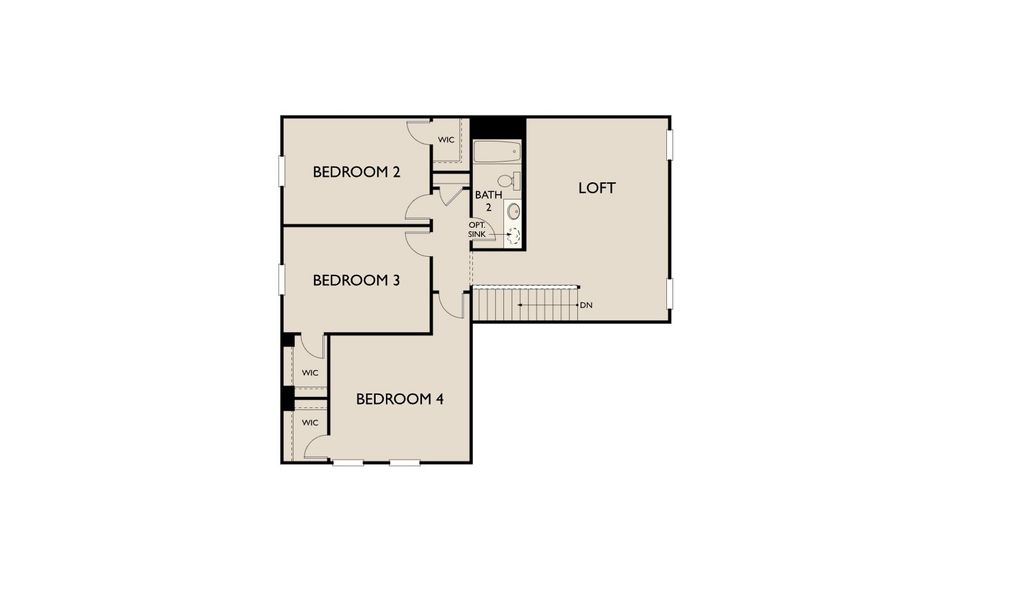 2D floor plan layout for the Winchester by Ashton Woods in The Trails at Carmel, Pflugerville, TX (Image 5).