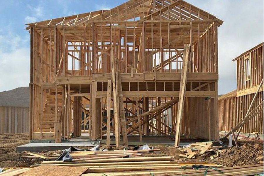 In-progress construction of a new home in Laurel Farms, Brookshire, TX (Image 22).