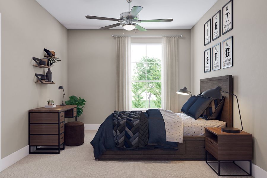 Furnished interior view inside a new home in Dunham Pointe, Cypress (Image 16). Furnished interior view inside a new home in Dunham Pointe, Cypress (Image 16).