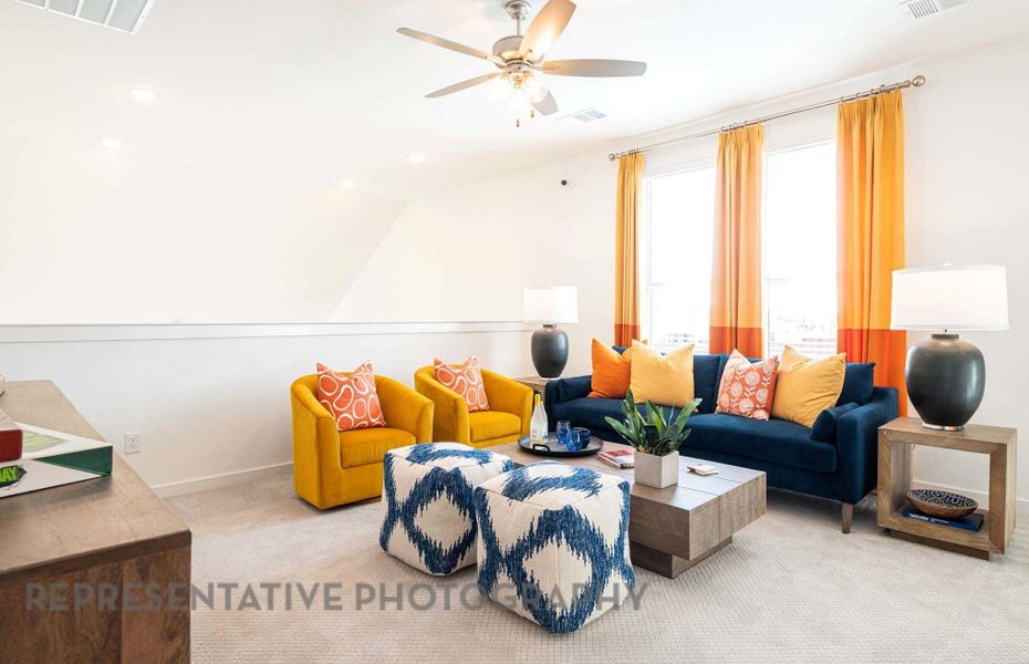 Representative model photo showcasing example furniture placement. Representative model photo showcasing example furniture placement.