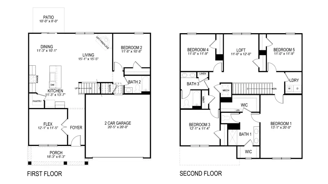 2D floor plan layout of this home in Irwin Oaks, Corryton, TN (Image 2).