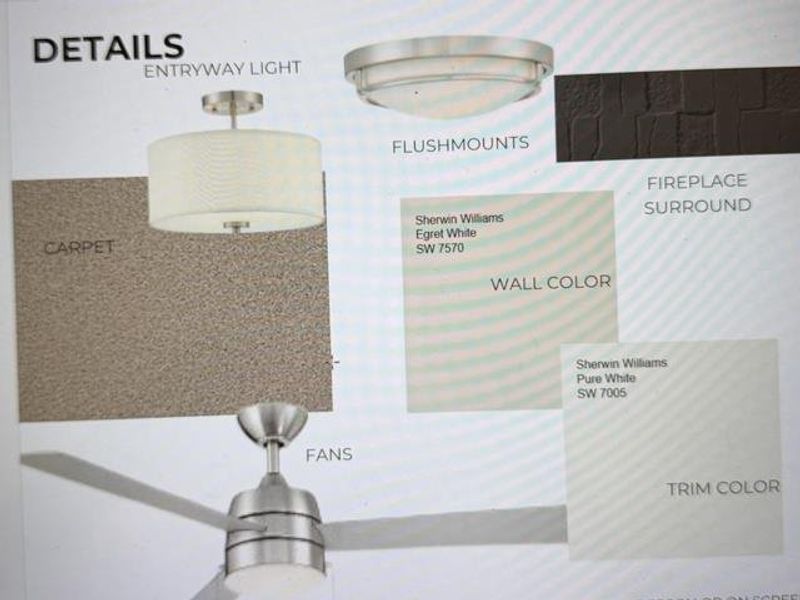 Design Details. Illustrating selected finishes and fixtures for the property Design Details. Illustrating selected finishes and fixtures for the property