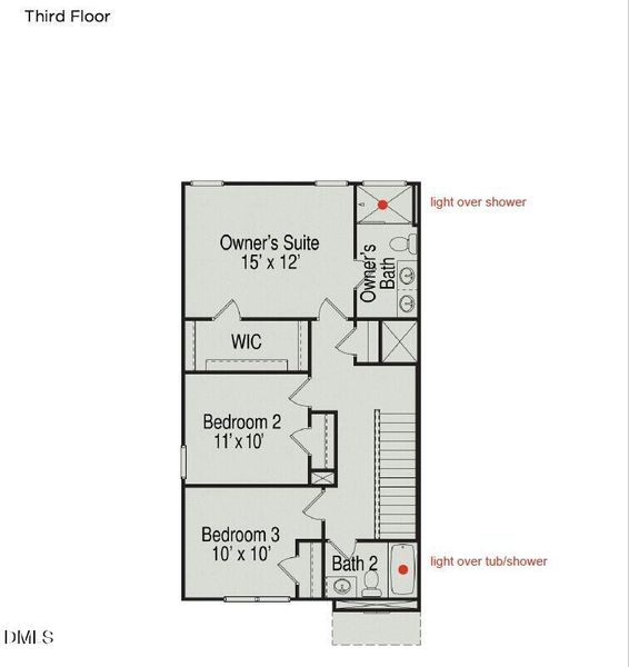 2D floor plan layout of this home in Helmsley, Raleigh, NC (Image 5).