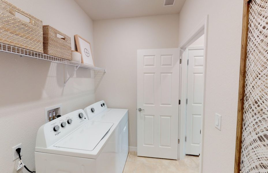 Prosperity Laundry Room with shelf for overhead storage