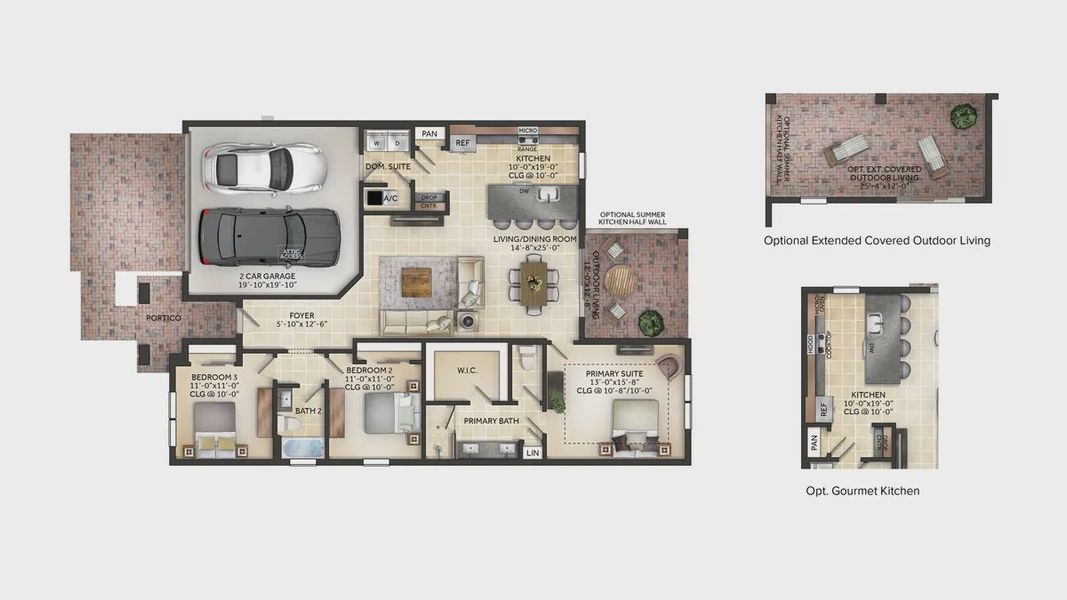 2D floor plan layout for the Dupree II by Jones Homes USA in Reserve at Twin Lakes, St. Cloud, FL (Image 1). 2D floor plan layout for the Dupree II by Jones Homes USA in Reserve at Twin Lakes, St. Cloud, FL (Image 1).