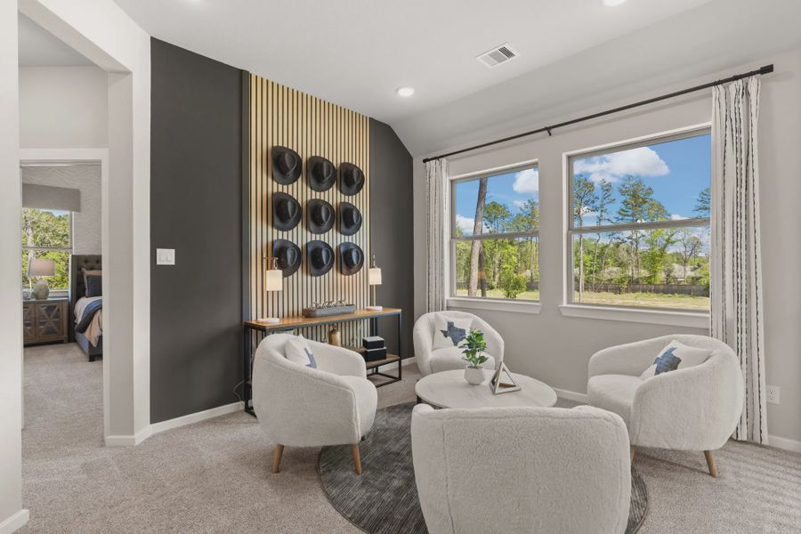 Representative furnished interior of a home built from the Chantilly by Chesmar Homes in The Woodland Hills Chateau, Willis (Image 8).