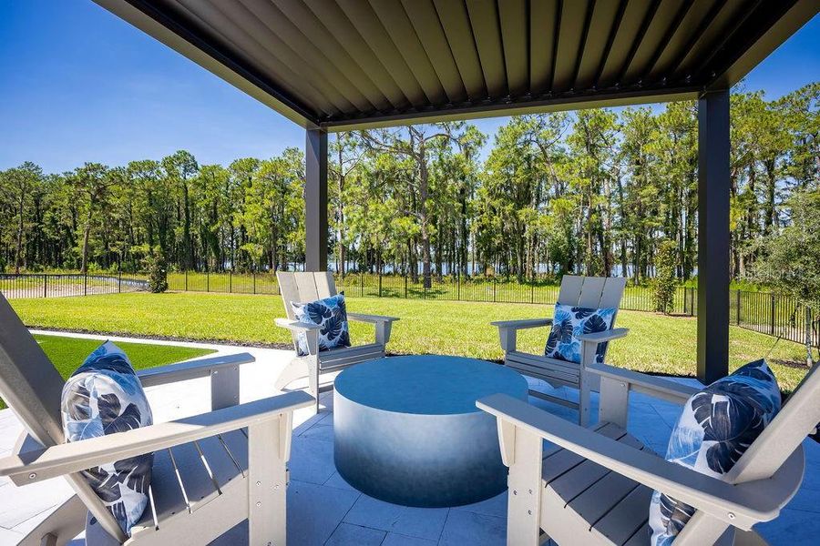 Exterior details and patio area of a home in Solace at Corner Lake, Orlando (Image 3).
