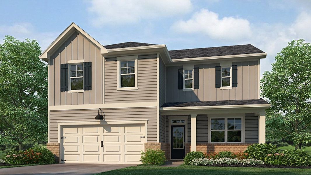 Representative exterior photo of a completed home built from the GALEN by D.R. Horton in South Wind, Union City, GA (Image 4).