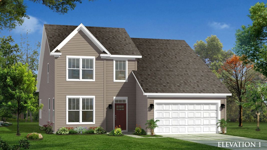 Rendering of elevation 1 of The Middleton Design by DRB Homes Rendering of elevation 1 of The Middleton Design by DRB Homes