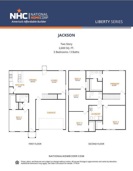 2D floor plan layout of this home in Shirey Forest - Branches, Lufkin, TX (Image 2).