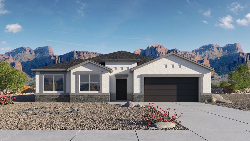 Representative exterior photo of a completed home built from the Irving by D.R. Horton in Quail Ranch, San Tan Valley, AZ (Image 23).