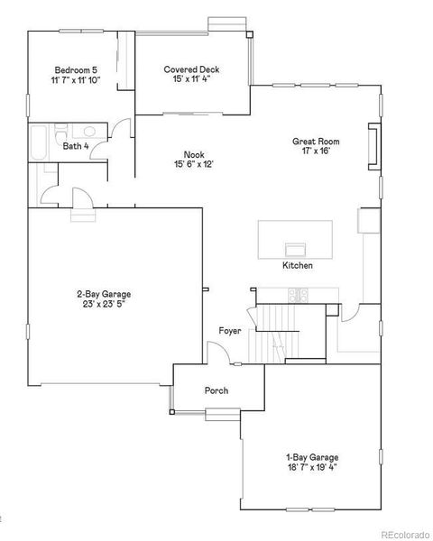 2D floor plan layout of this home in Sunset Village: The Grand Collection, Erie, CO (Image 2).