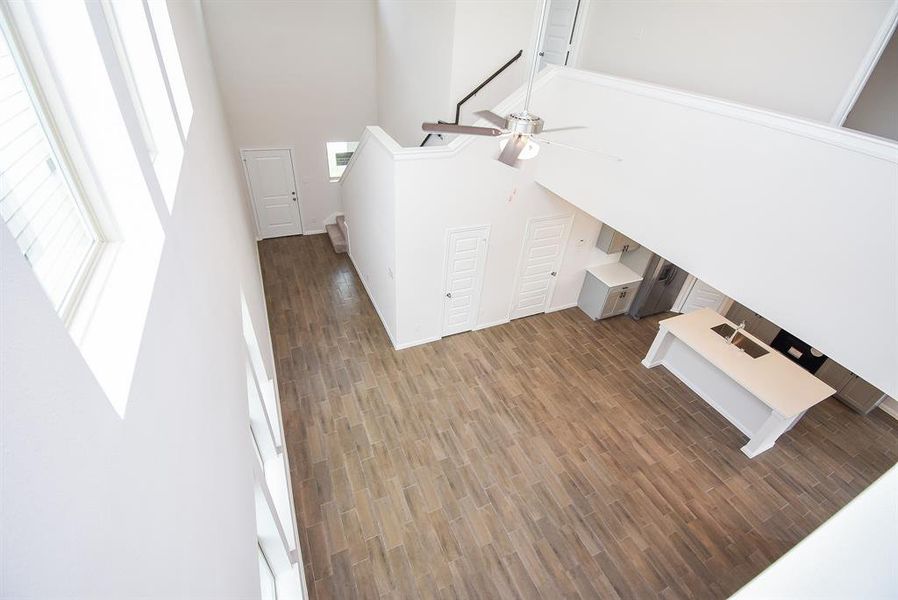 A view from over the banister. A view from over the banister.