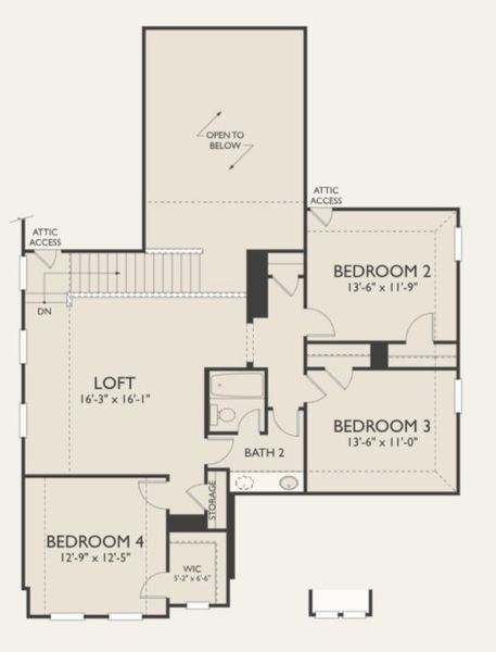2D floor plan layout for the Katy by Ashton Woods in Oakwood Estates, Waller, TX (Image 4).