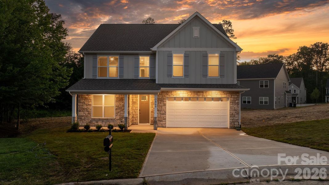 Front exterior of a new home in , Hickory, NC, highlighting curb appeal (Image 27). Front exterior of a new home in , Hickory, NC, highlighting curb appeal (Image 27).