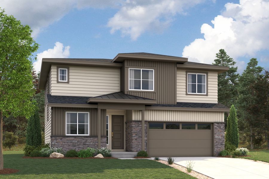 A house with a garage. Gateway Rendering Image, Elevation C