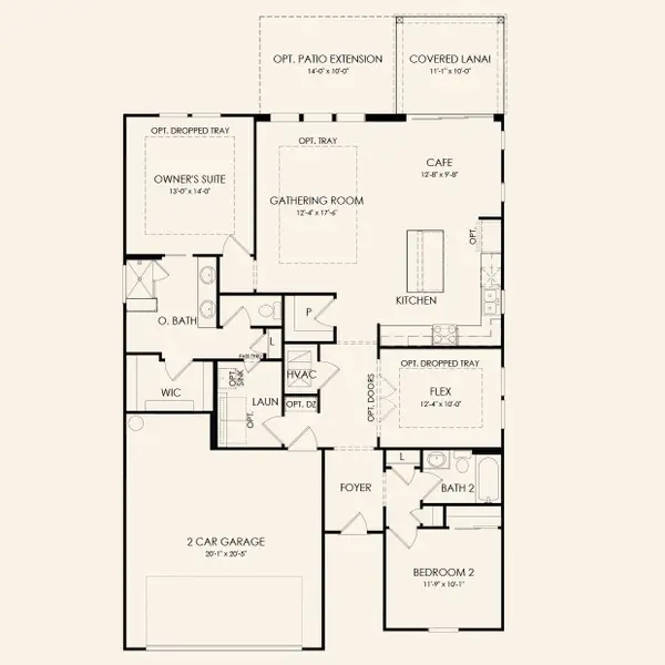 2D floor plan layout for the Prosperity by Del Webb in Del Webb Southern Oaks, Newnan, GA (Image 3).