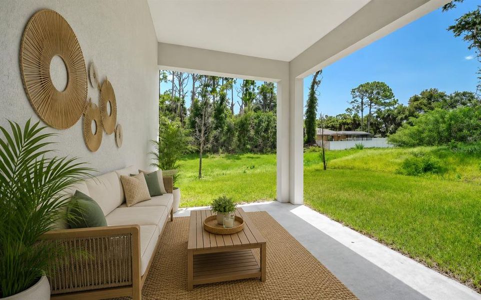 Exterior details and patio area of a home in , North Port (Image 26).