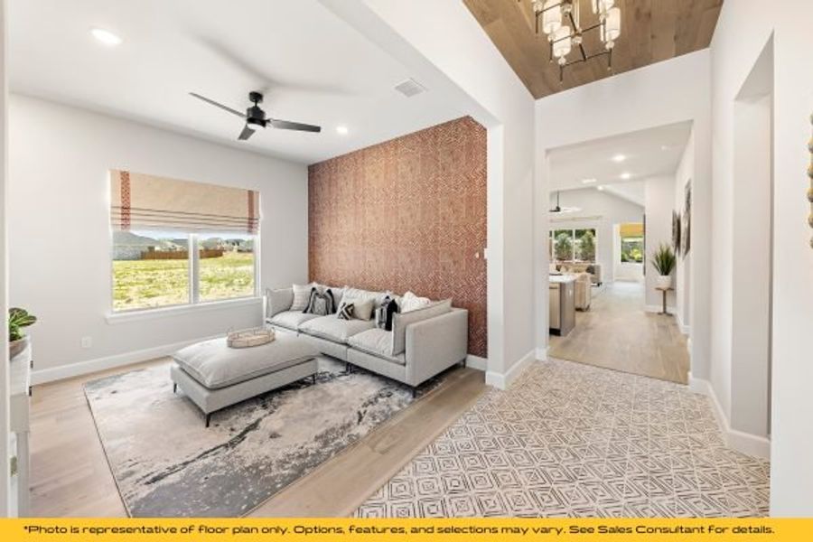 Representative furnished interior of a home built from the The Catalina by Stonefield Homes in The Highlands, Rockwall (Image 12).