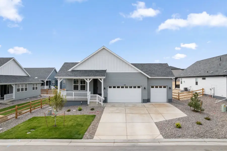 Front exterior of a new home in Independence, Elizabeth, CO, highlighting curb appeal (Image 2).