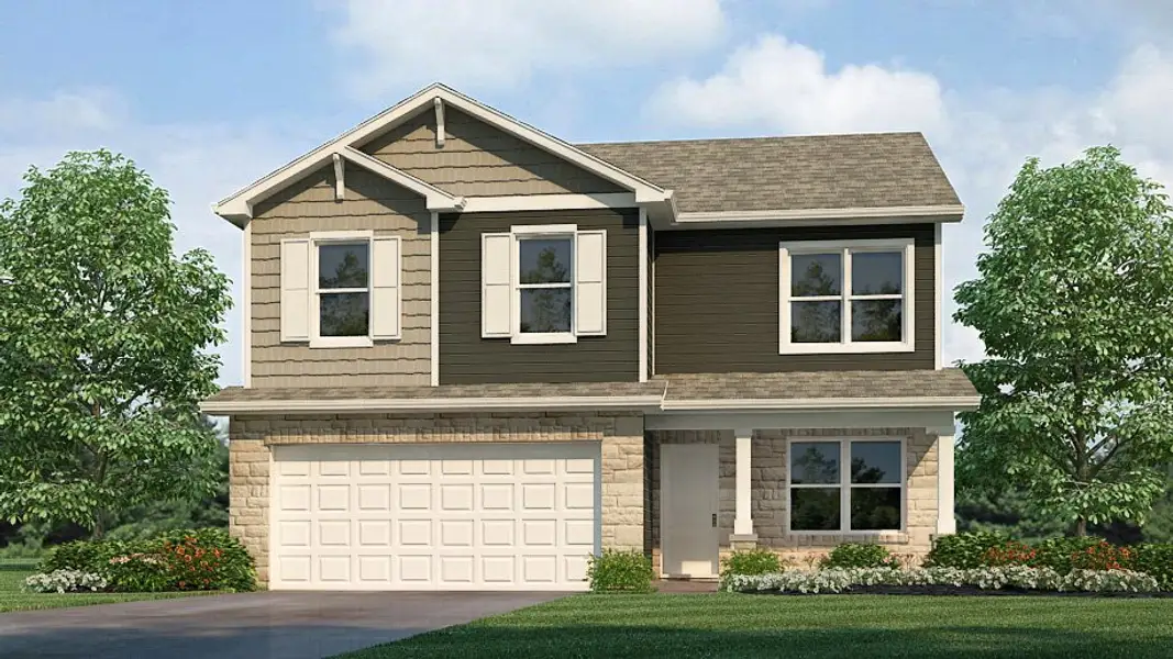Representative exterior photo of a completed home built from the Bellamy by D.R. Horton in Laurelbrook, Sherrills Ford, NC (Image 2). Representative exterior photo of a completed home built from the Bellamy by D.R. Horton in Laurelbrook, Sherrills Ford, NC (Image 2).