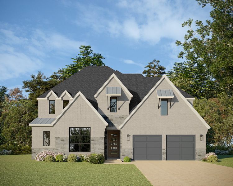 Plan 1640 Elevation C with Stone