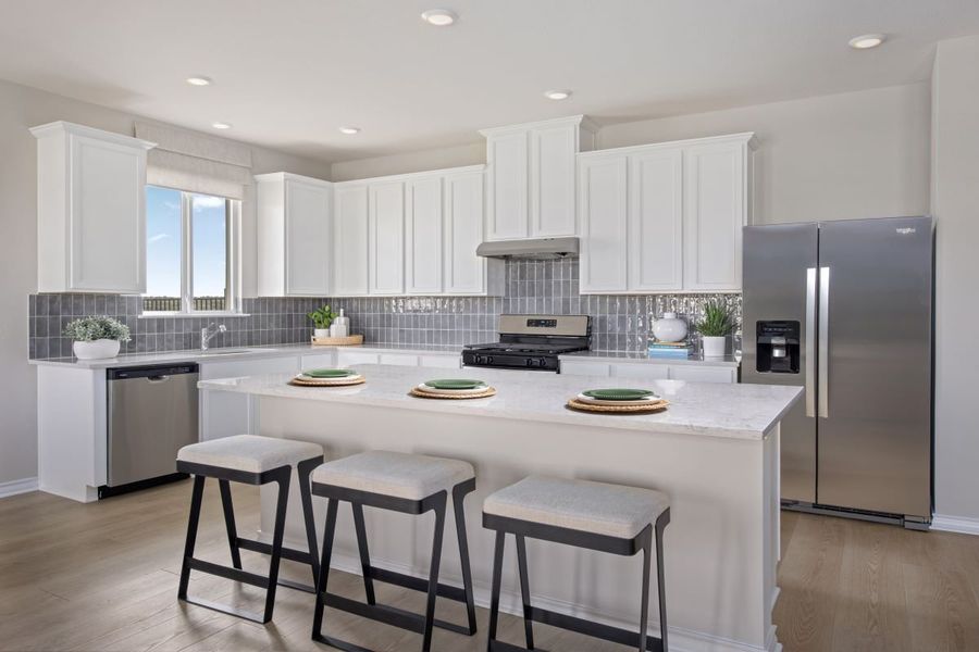 Representative furnished interior of a home built from the Plan 2062 Modeled by KB Home in Sierra Vista at Kelly Ranch, Aledo (Image 5).