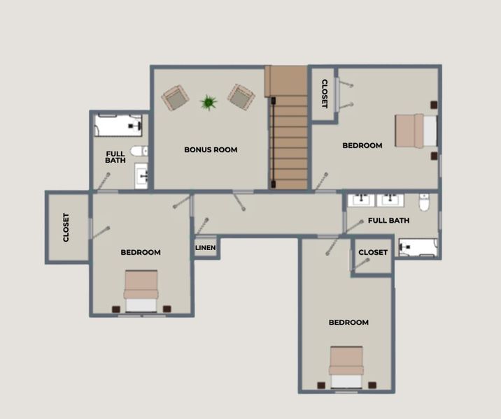 2D floor plan layout of this home in Faith View, Ooltewah, TN (Image 6).
