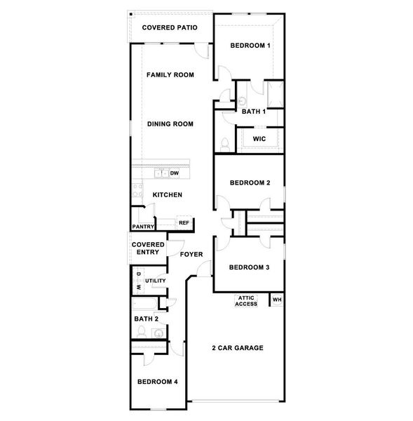2D floor plan layout of this home in Durango, Mustang Ridge, TX (Image 3).