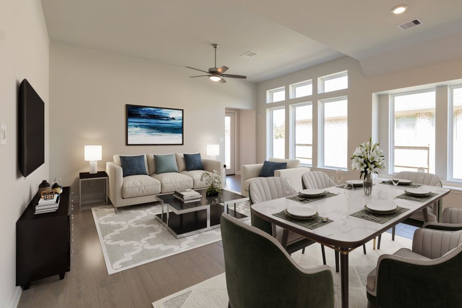 Representative furnished interior of a home built from the Marshfield by Beazer Homes in Meridiana, Iowa Colony (Image 3).