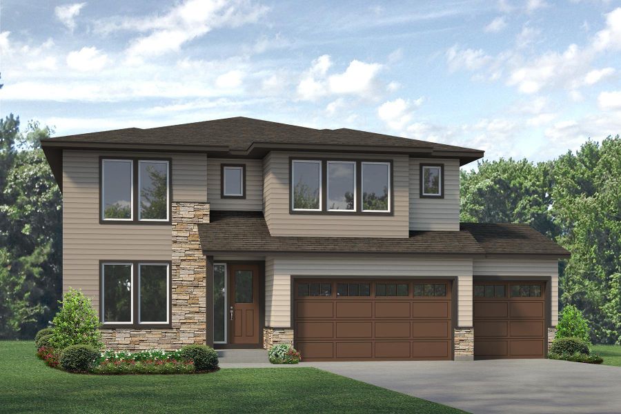 Representative exterior photo of a completed home built from the Silverton by Risewell Homes in Highlands Preserve, Mead, CO (Image 17). Representative exterior photo of a completed home built from the Silverton by Risewell Homes in Highlands Preserve, Mead, CO (Image 17).