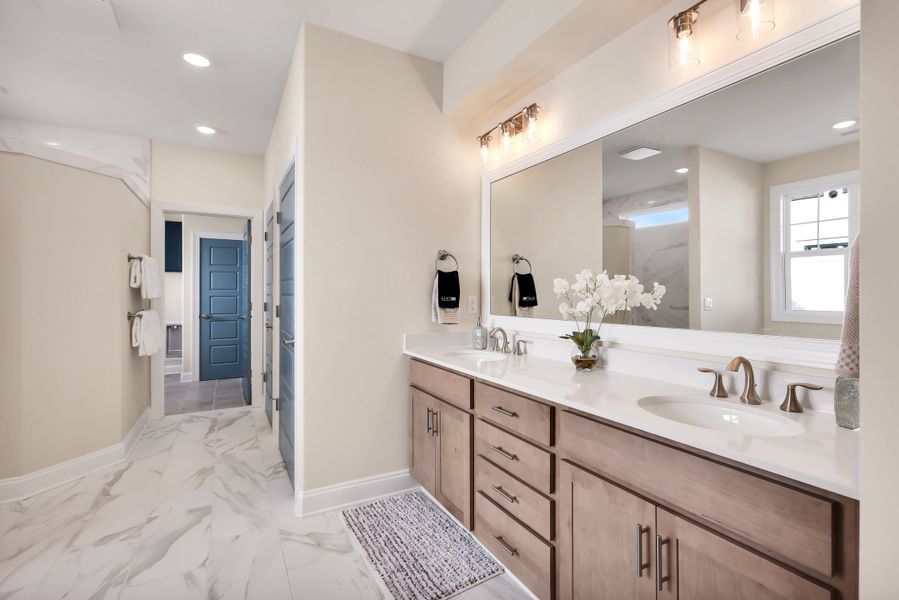 Representative furnished interior of a home built from the Bar Harbour I by Kent Homes in St. James, Southport (Image 120).
