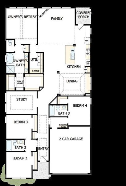 2D floor plan layout of this home in Painted Tree - Classic Series, McKinney, TX (Image 2). 2D floor plan layout of this home in Painted Tree - Classic Series, McKinney, TX (Image 2).