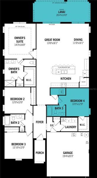 2D floor plan layout of this home in Windwater, Parrish, FL (Image 2). 2D floor plan layout of this home in Windwater, Parrish, FL (Image 2).