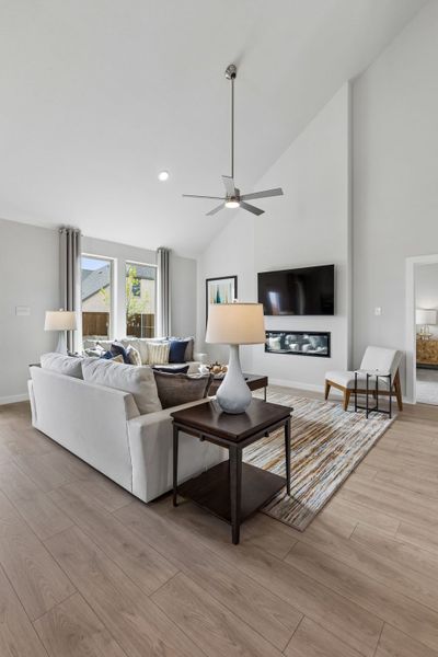 Living Room in a Madero Winters Model Home in Haslet TX by Trophy Signature Homes