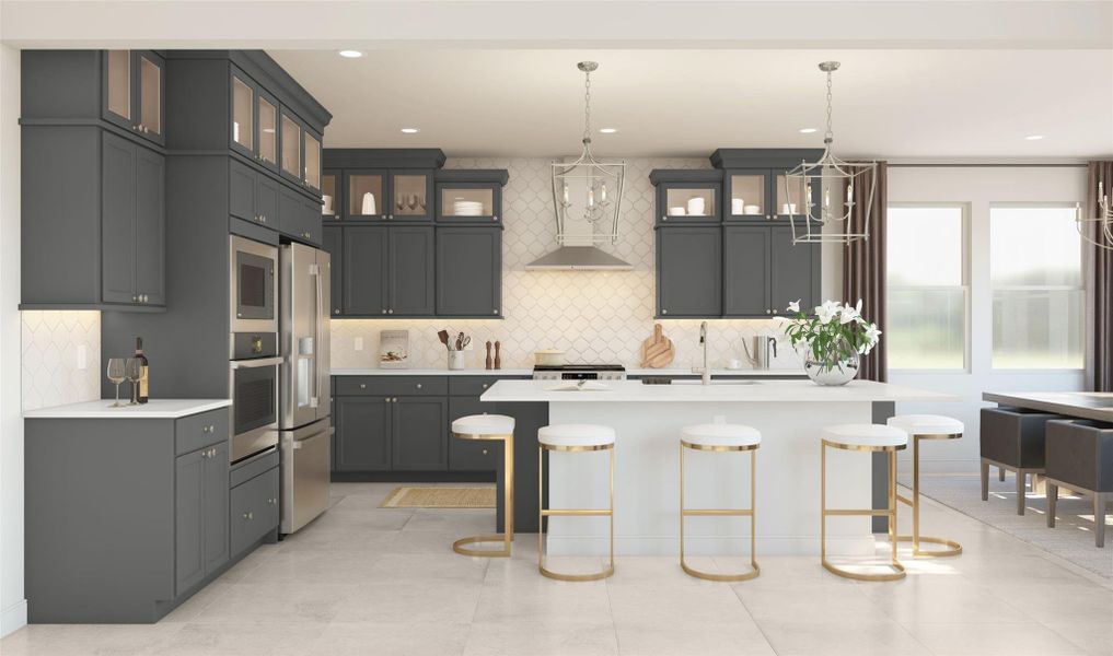 Gourmet island kitchen (*Artist rendering used for illustration purposes only.)