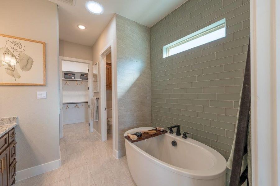 Separate tub and shower