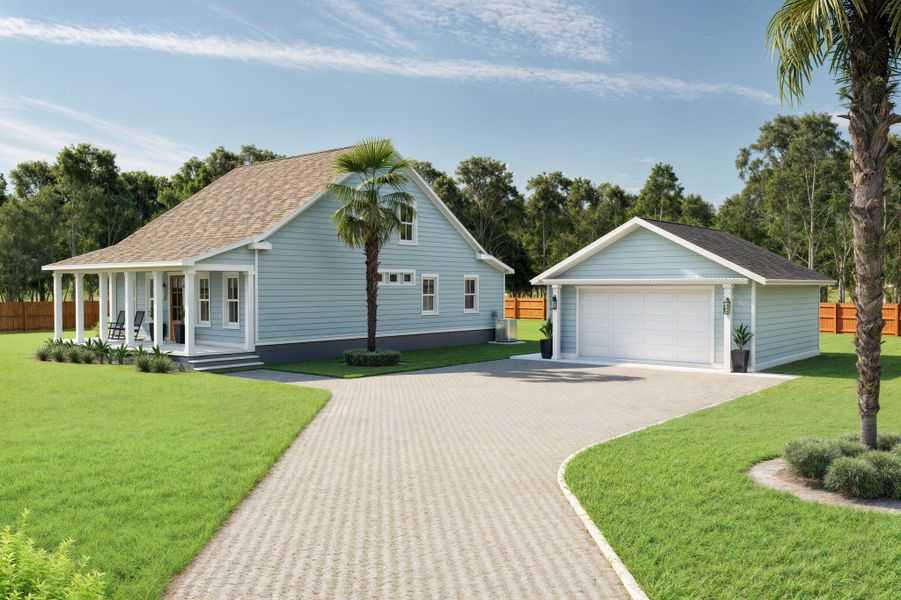 Front exterior of a new home in , Awendaw, SC, highlighting curb appeal (Image 3).
