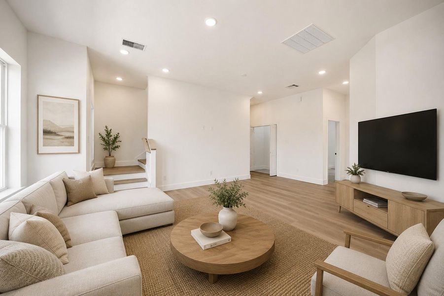Virtually staged living area