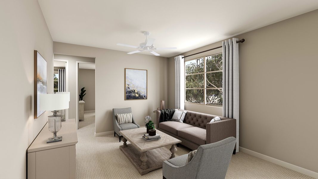 Representative furnished interior of a home built from the Vineyard Plan 3004 by Tri Pointe Homes in Waterston Central, Gilbert (Image 9).