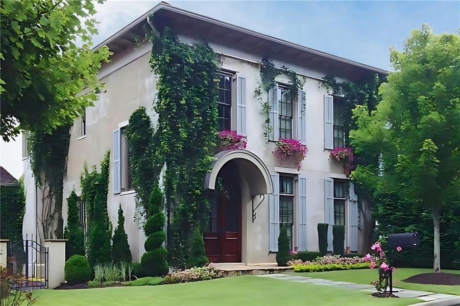 Front exterior of a new home in Sheridan, Atlanta, GA, highlighting curb appeal (Image 1).