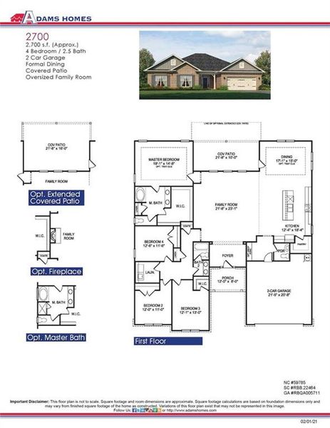 2D floor plan layout of this home in Tuscany Hills, Douglasville, GA (Image 3).
