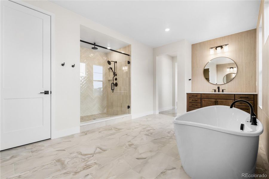 Furnished interior view inside a new home in Luxe at The Canyons, Castle Pines (Image 27).